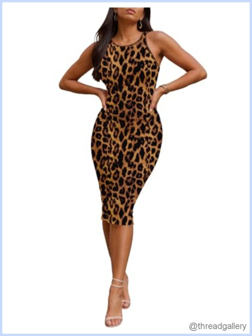 Nimsruc Women's Bodycon Midi Tank Dress Sleeveless Racerback Club Dress